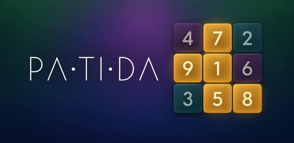 Patida artwork with a glowing island of gold number tiles